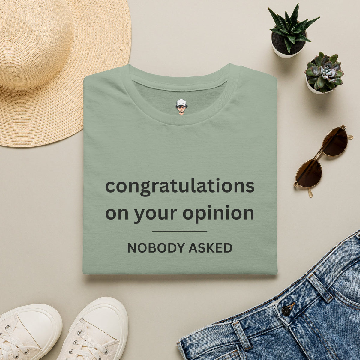 'Congratulations On Your Opinion — Nobody Asked' Graphic T-Shirt