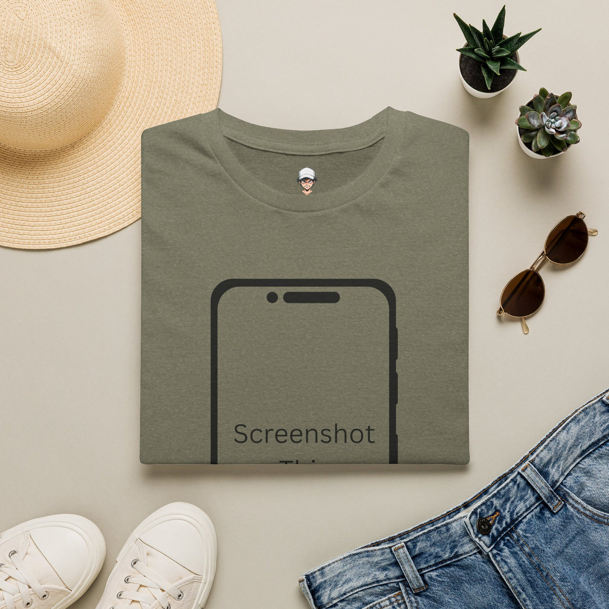 Screenshot This T-Shirt — Funny Phone Outline Graphic Tee