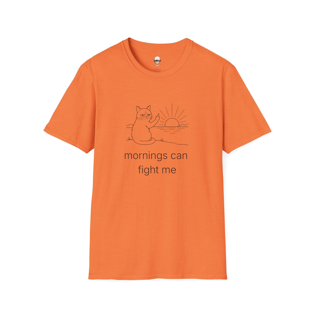 mornings can fight me - Funny Grumpy Cat Tee