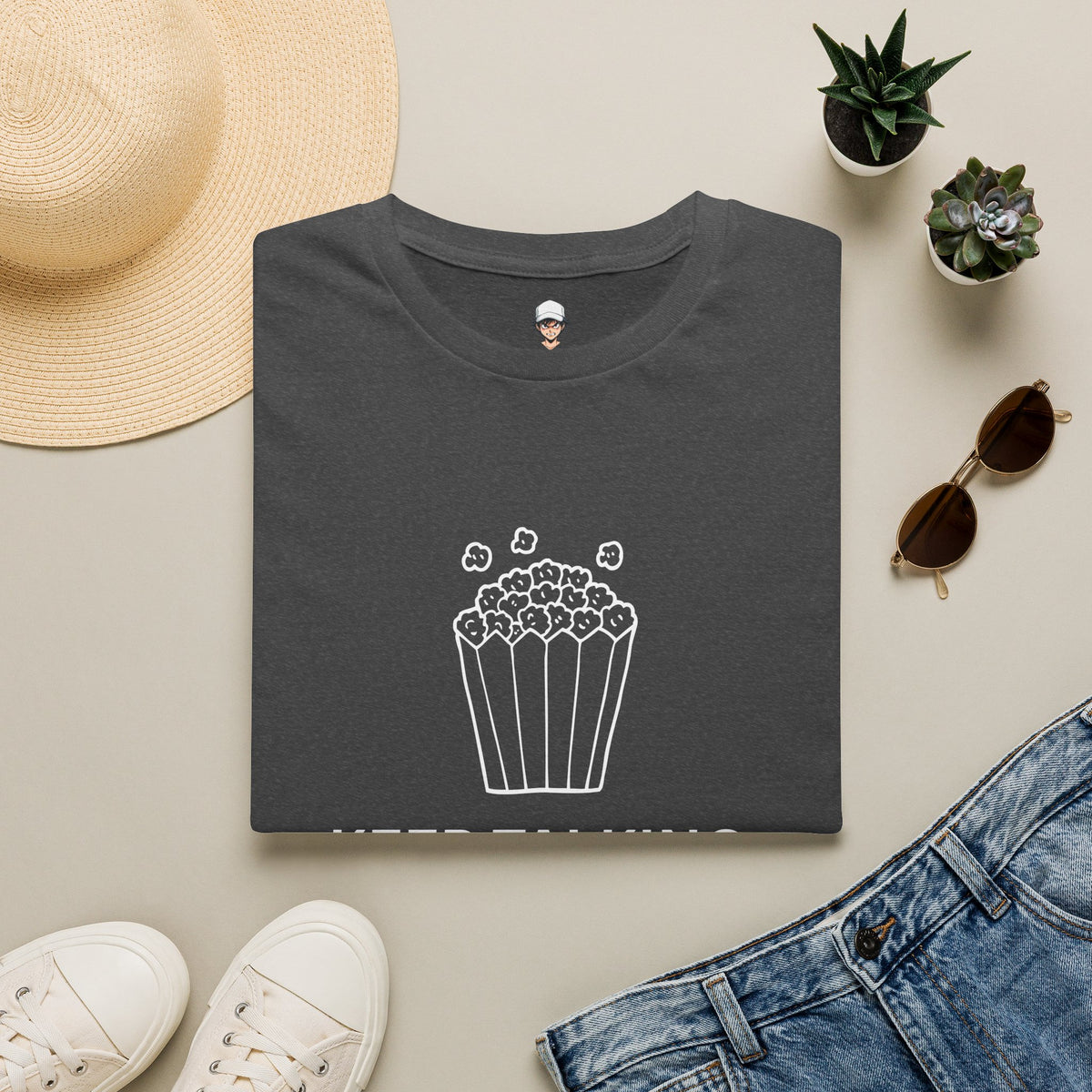Popcorn Graphic T-Shirt — "KEEP TALKING. I love free entertainment."