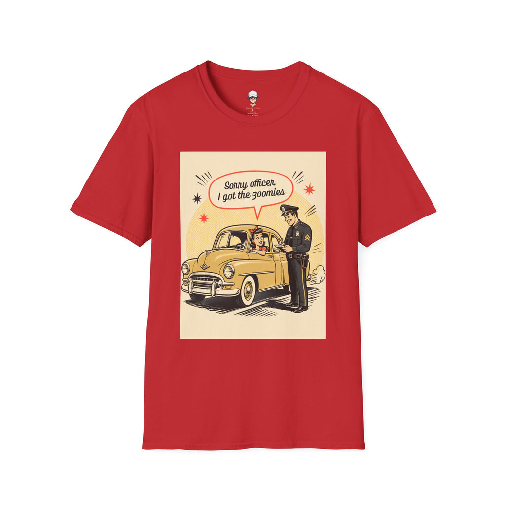 "Sorry Officer, I Got the Zoomies" Retro Vintage Car Graphic