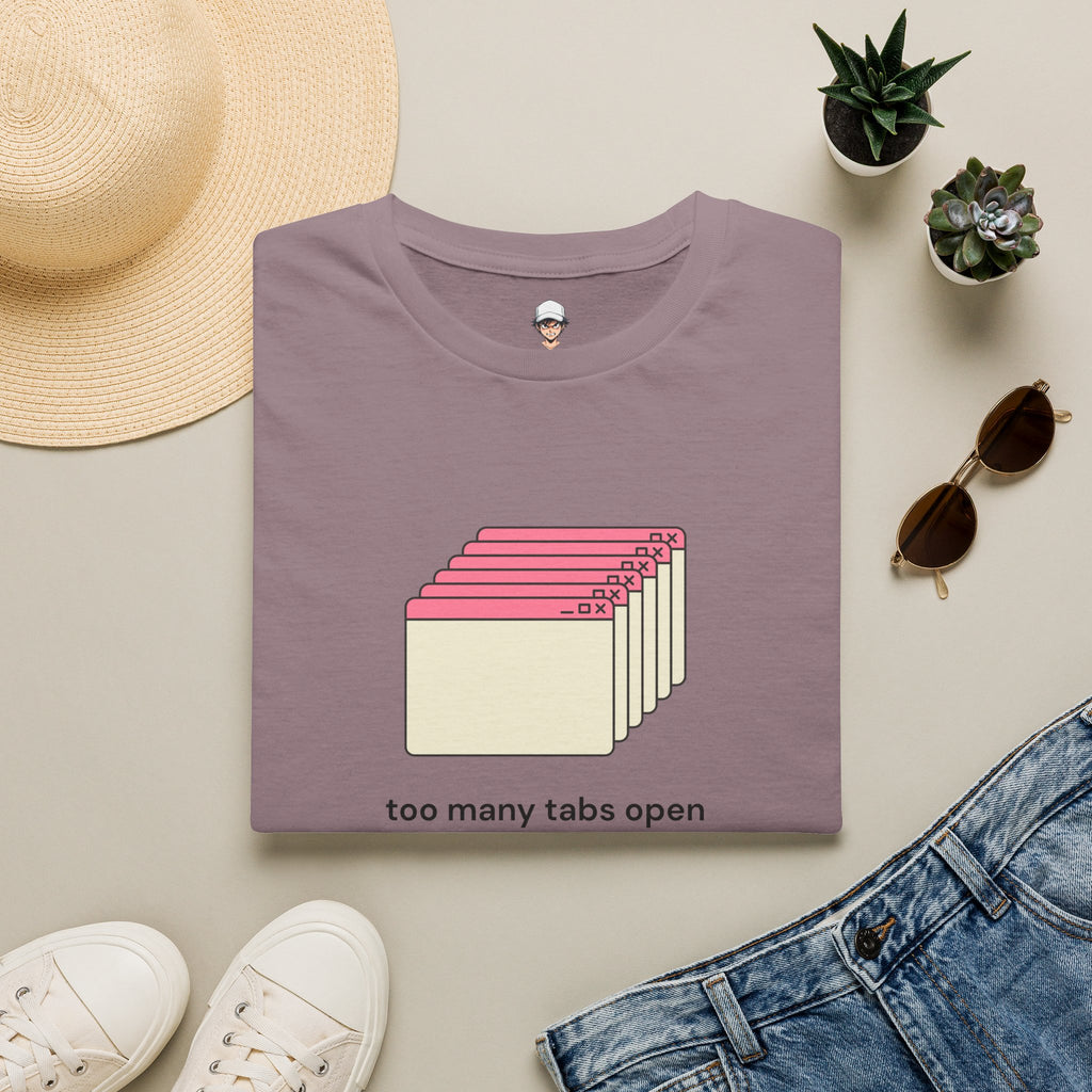 Too Many Tabs Open T-Shirt — Cute Retro Browser Graphic Tee