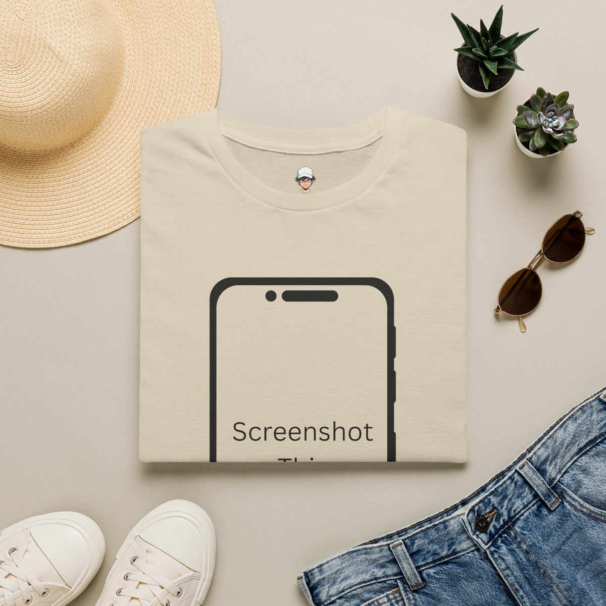 Screenshot This T-Shirt — Funny Phone Outline Graphic Tee