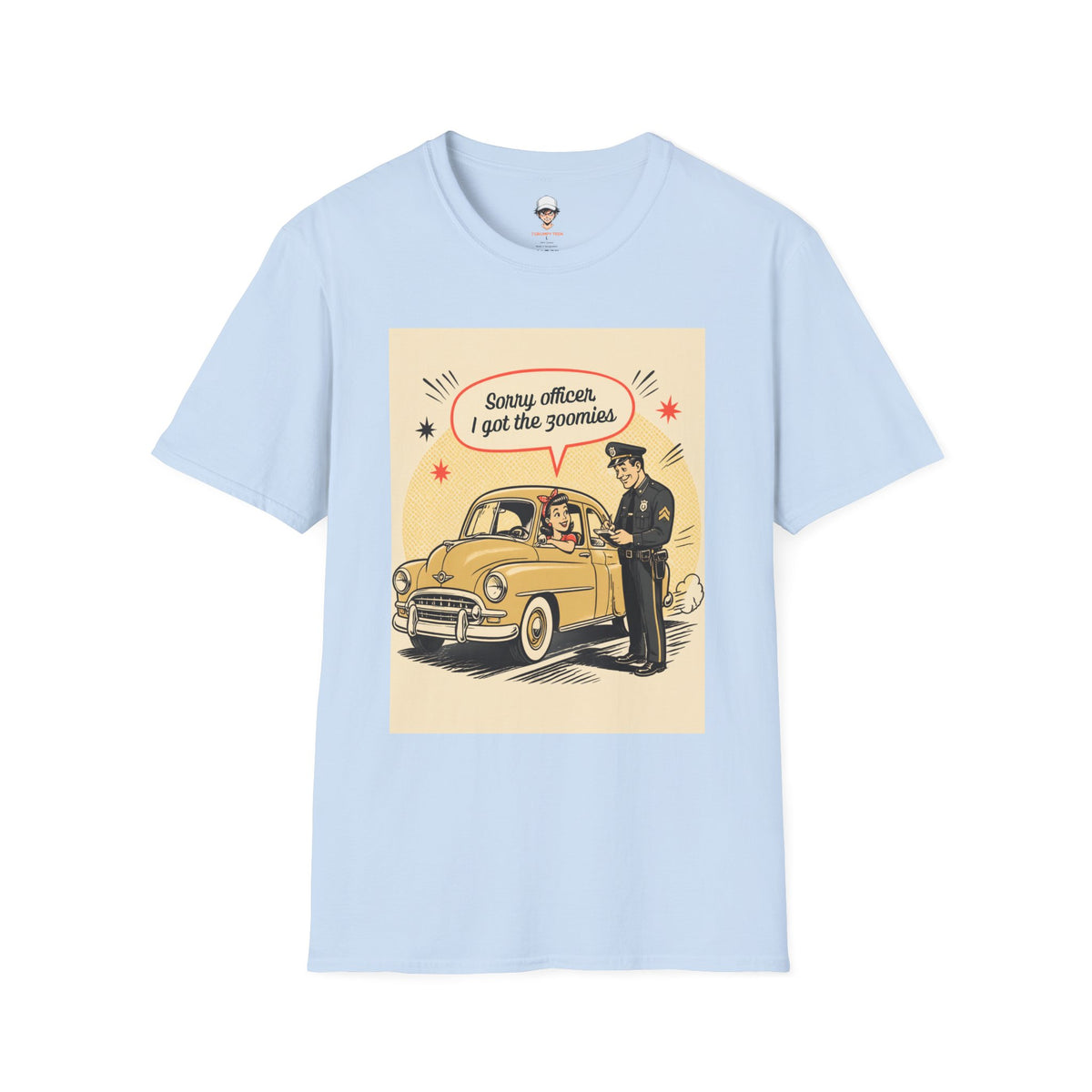 "Sorry Officer, I Got the Zoomies" Retro Vintage Car Graphic