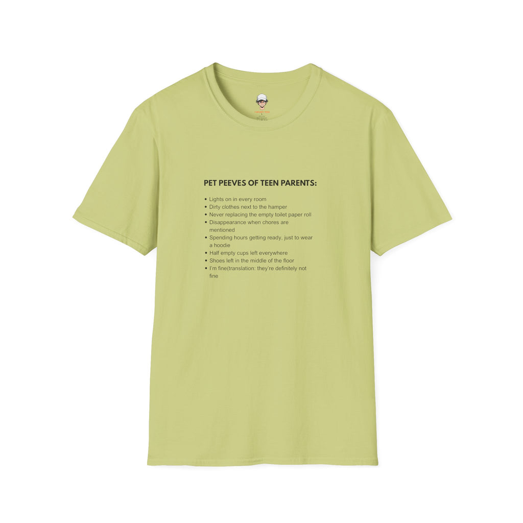 Pet Peeves of Teen Parents T-Shirt — Funny Parenthood List Tee