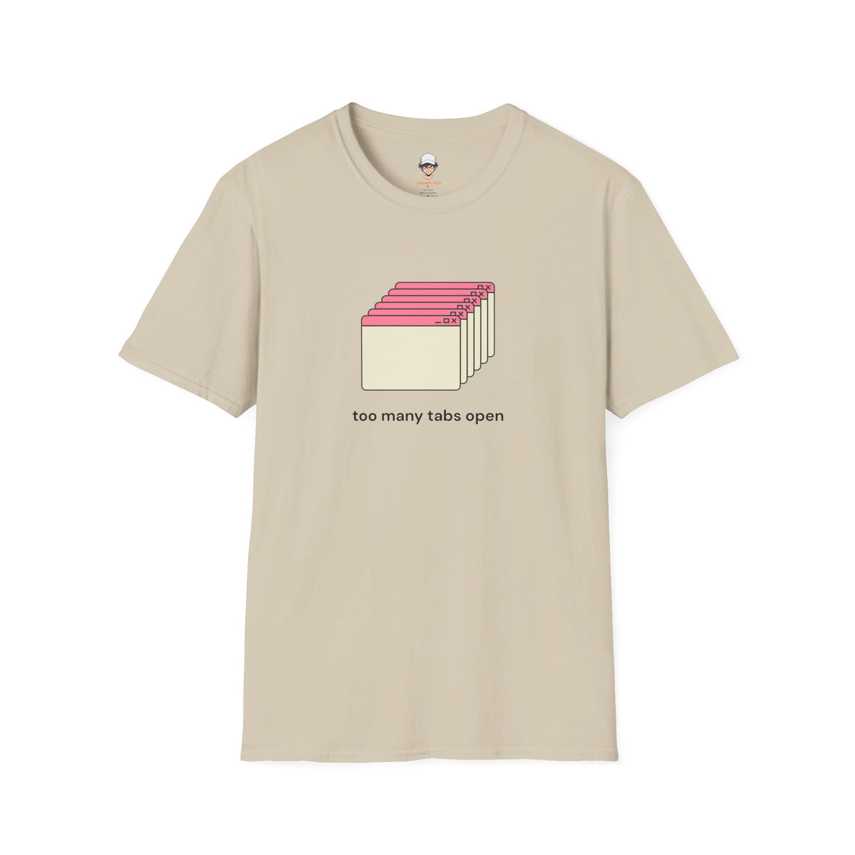 Too Many Tabs Open T-Shirt — Cute Retro Browser Graphic Tee