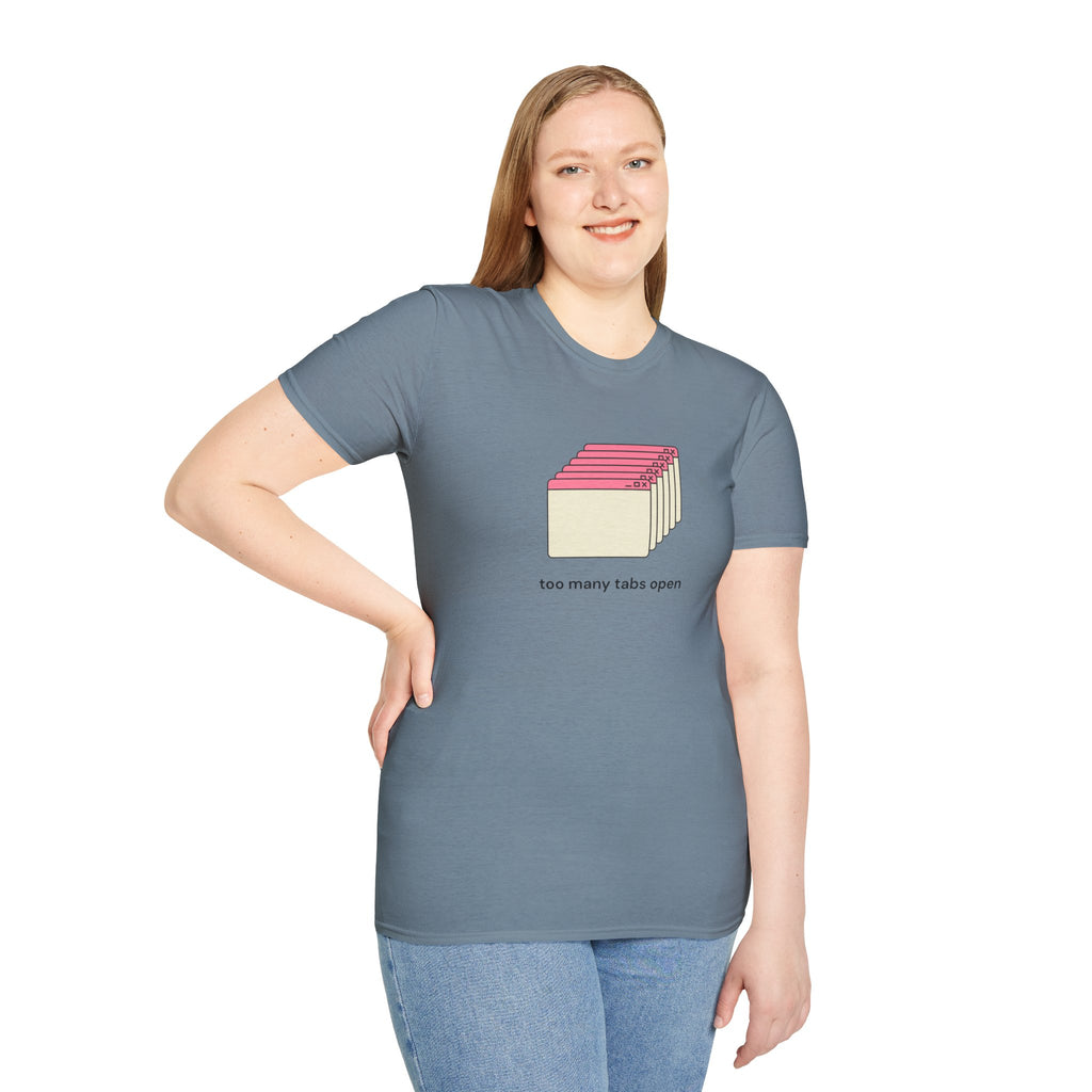 Too Many Tabs Open T-Shirt — Cute Retro Browser Graphic Tee