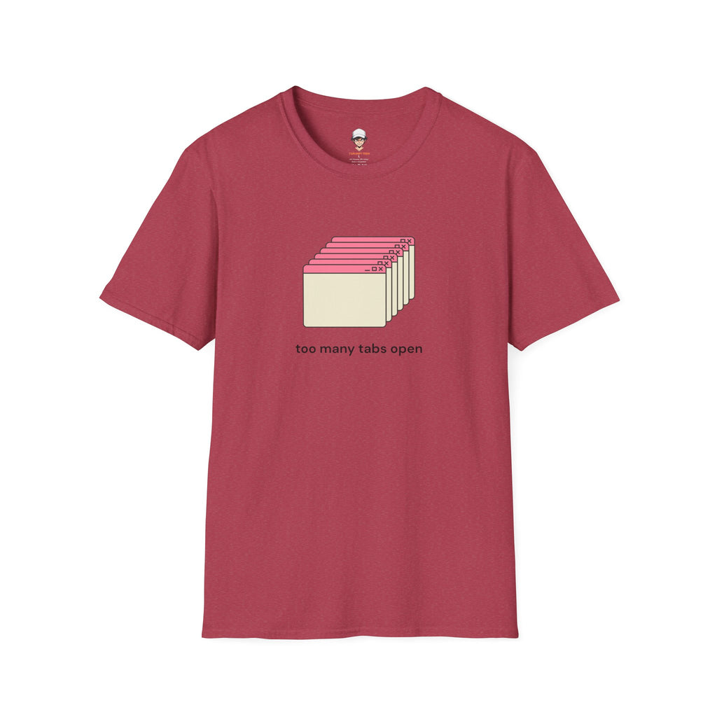 Too Many Tabs Open T-Shirt — Cute Retro Browser Graphic Tee