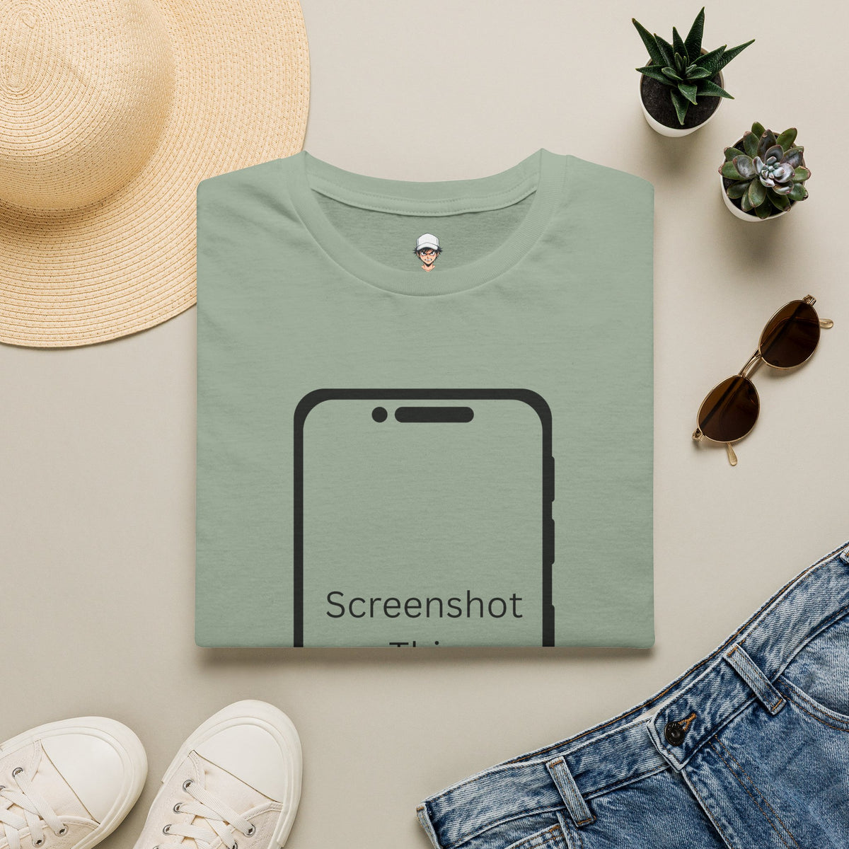 Screenshot This T-Shirt — Funny Phone Outline Graphic Tee