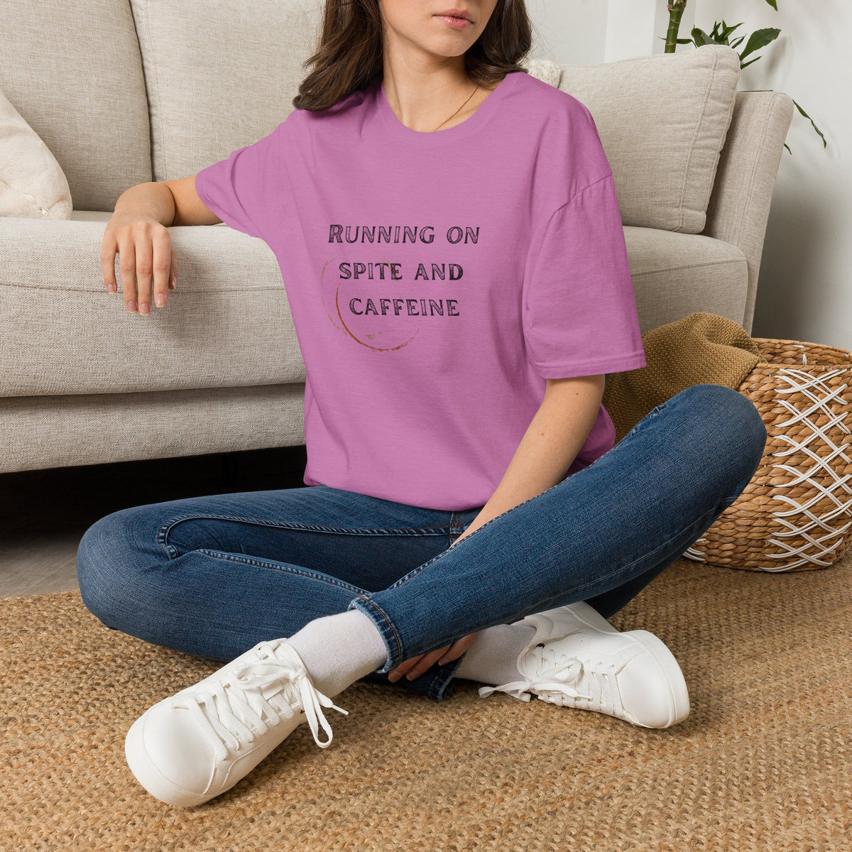 Running on Spite and Caffeine — Coffee Stain Graphic T-Shirt
