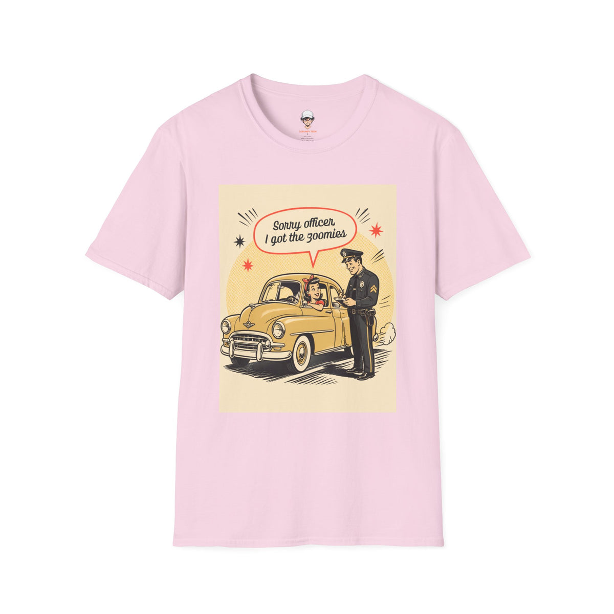 "Sorry Officer, I Got the Zoomies" Retro Vintage Car Graphic