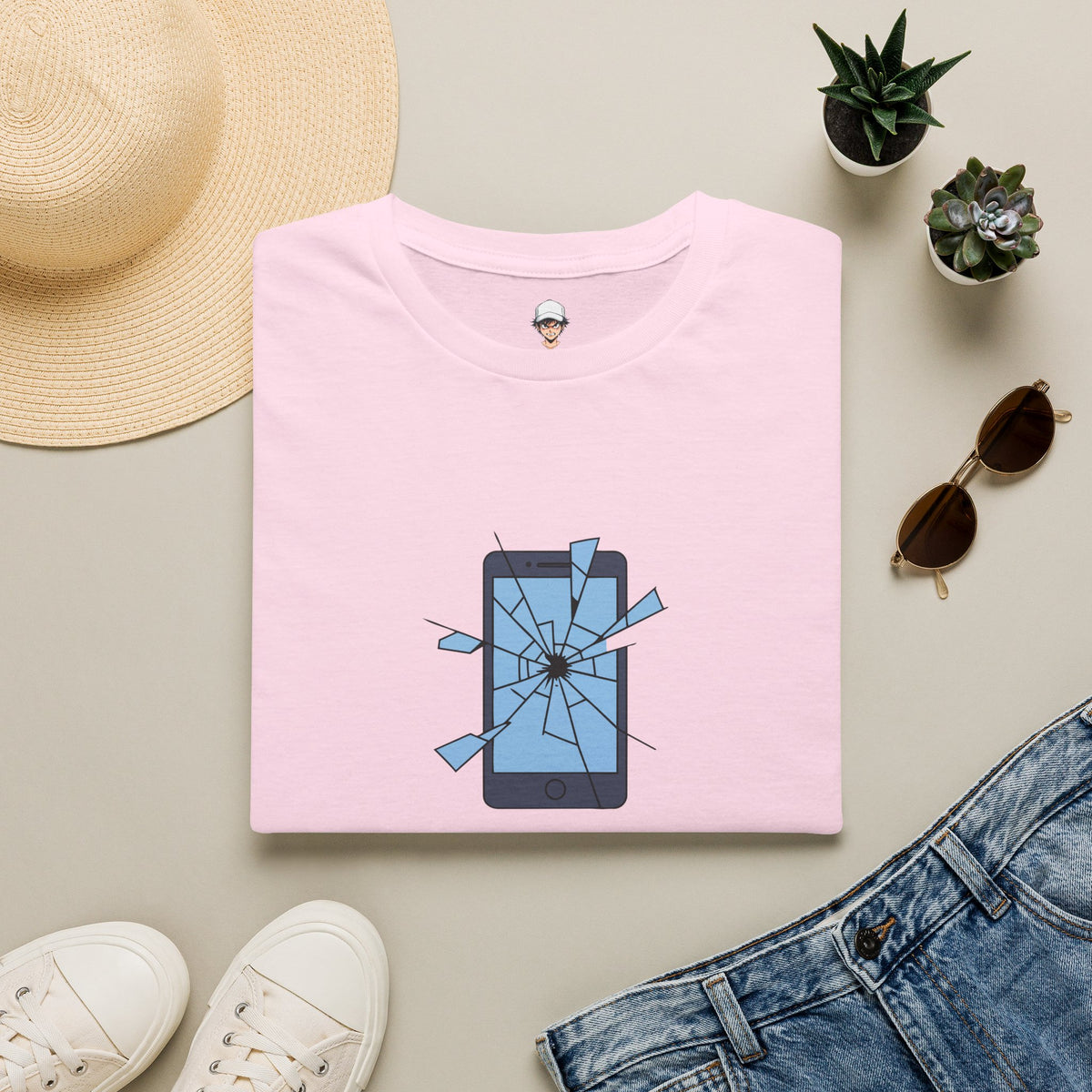 T-Shirt — "Currently Unavailable (Emotionally)" Broken Phone Graphic