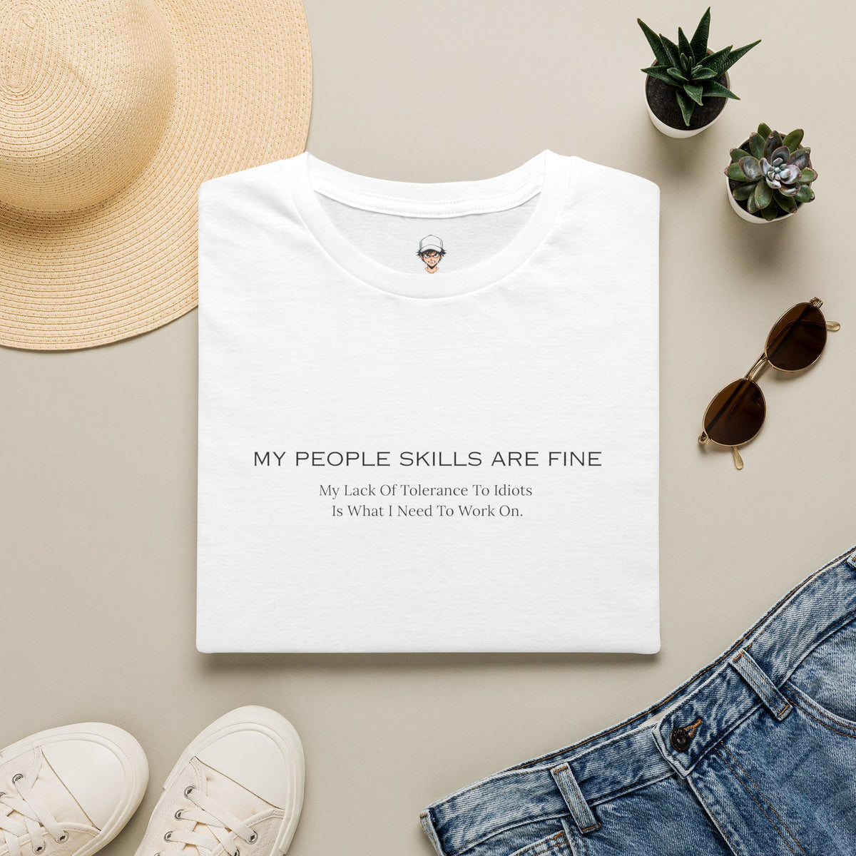 "My People Skills Are Fine" Minimalist Introvert Tee