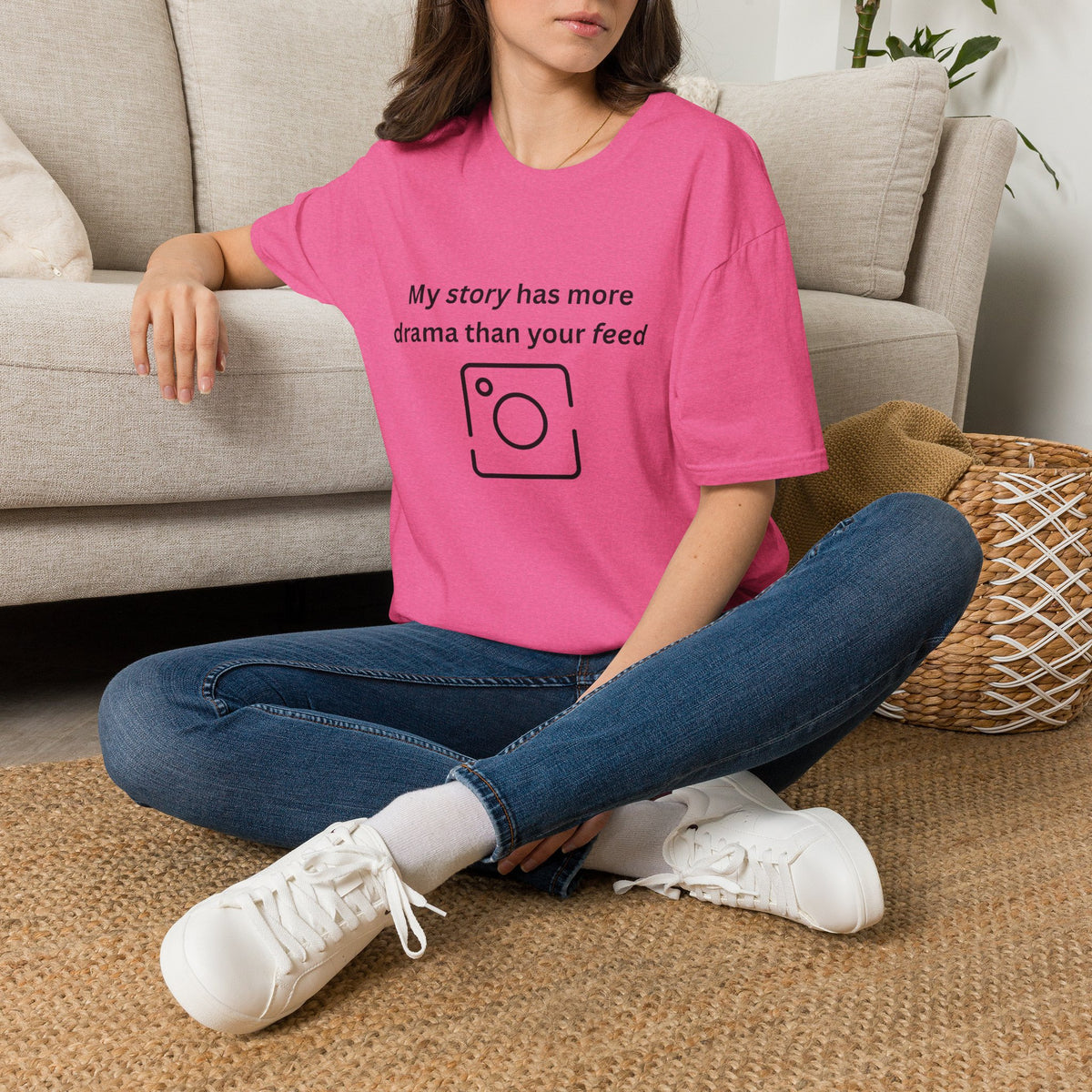 Teen Social Media Drama T-Shirt — “My story has more drama than your feed”