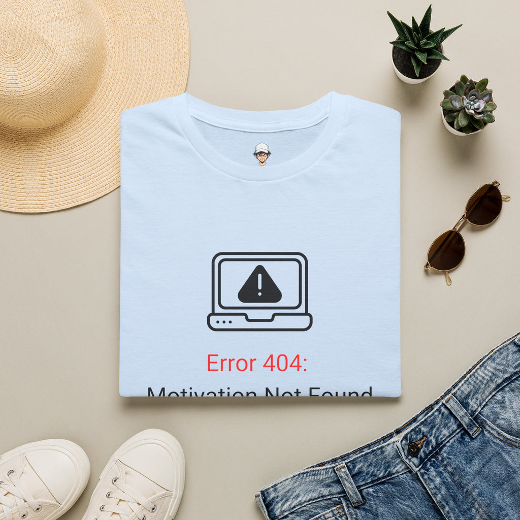 Error 404 T‑Shirt – "Motivation Not Found" Graphic Tee