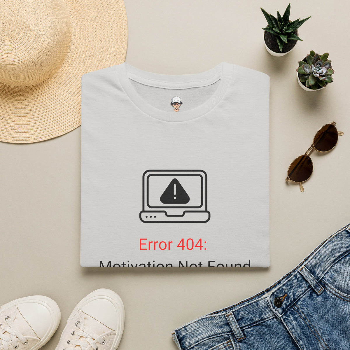 Error 404 T‑Shirt – "Motivation Not Found" Graphic Tee