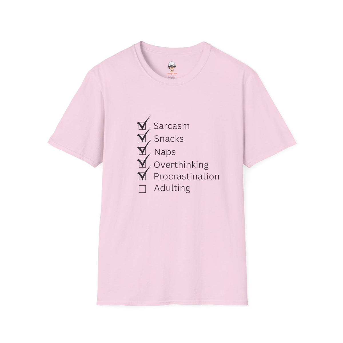 Checklist Tee — Sarcasm, Snacks, Naps & Overthinking Graphic T-Shirt