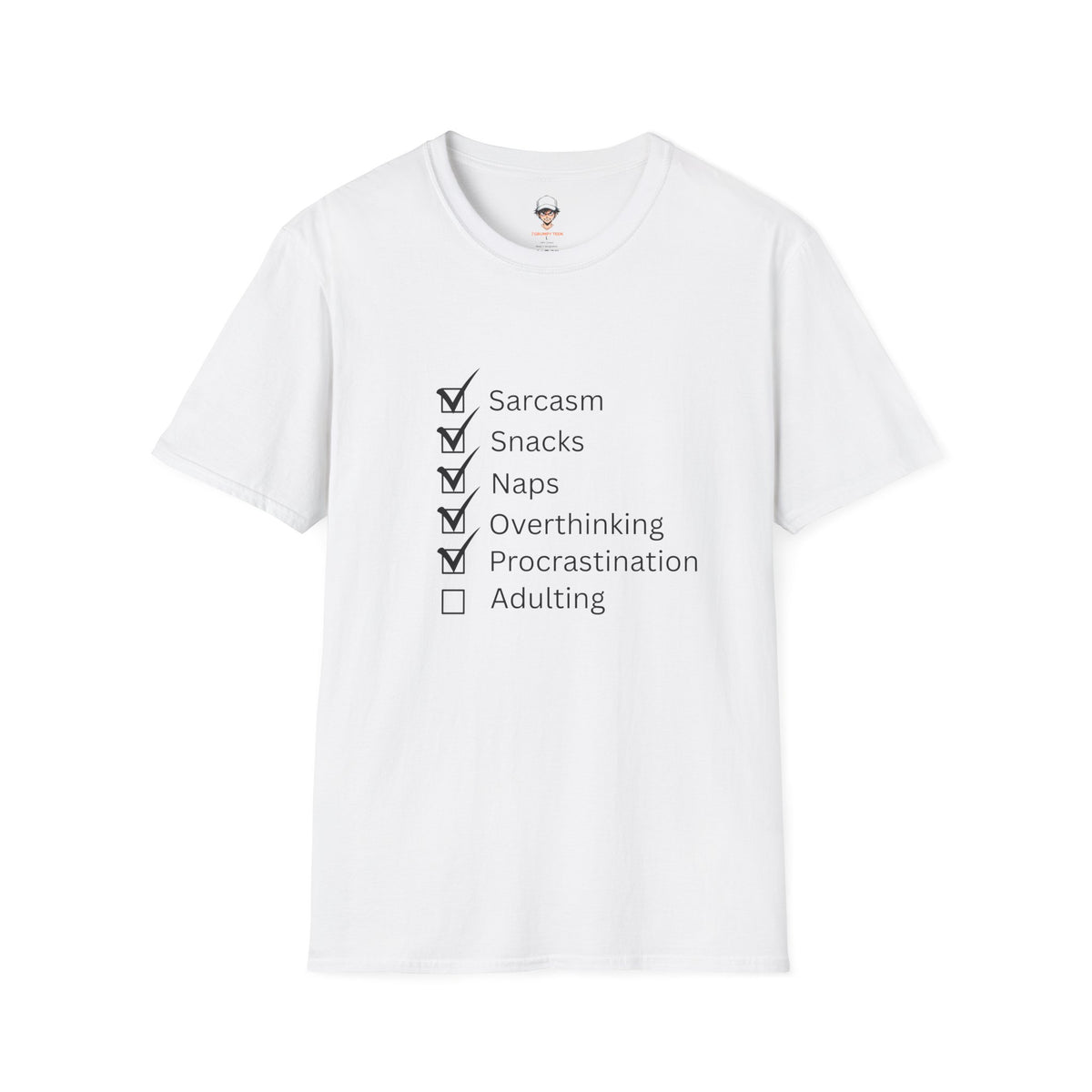Checklist Tee — Sarcasm, Snacks, Naps & Overthinking Graphic T-Shirt