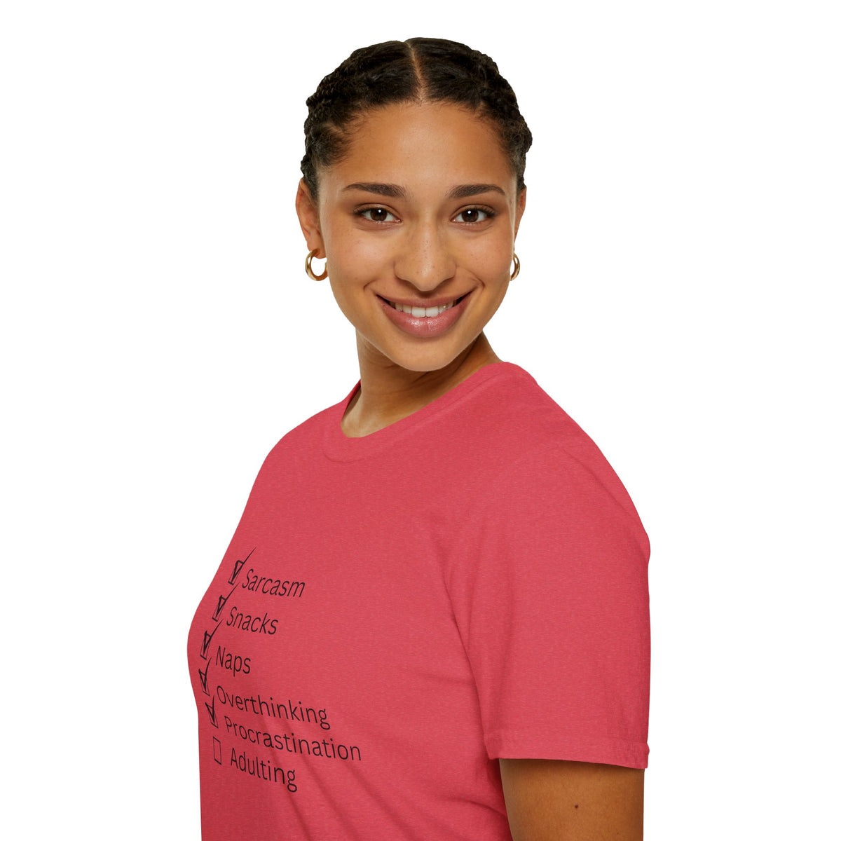 Checklist Tee — Sarcasm, Snacks, Naps & Overthinking Graphic T-Shirt