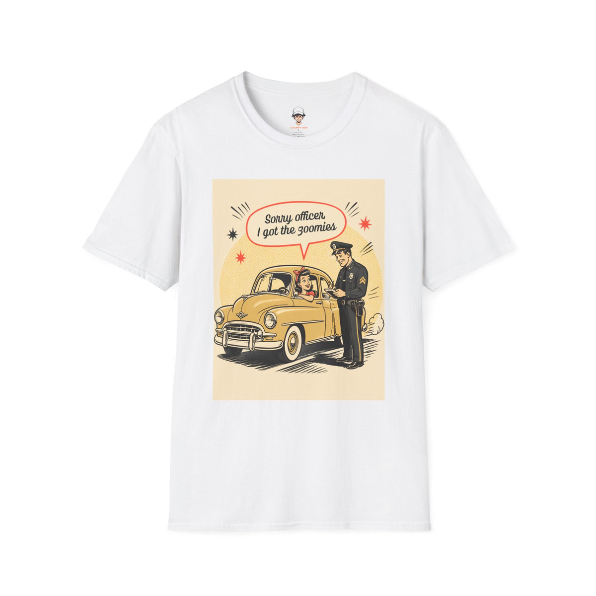 "Sorry Officer, I Got the Zoomies" Retro Vintage Car Graphic