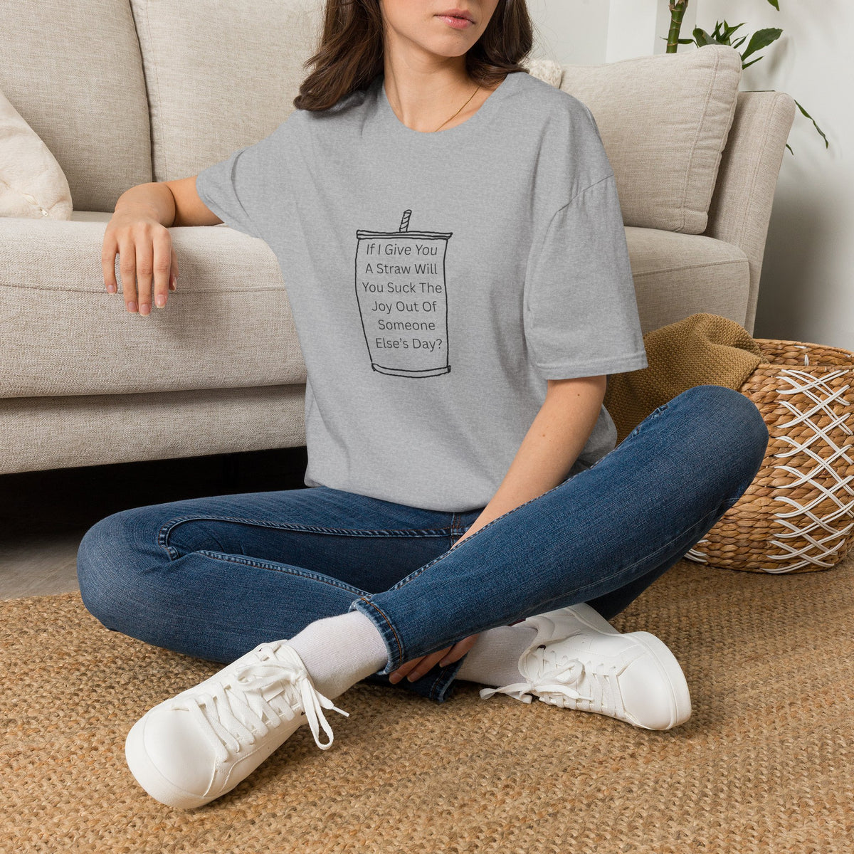 "If I Give You A Straw" Funny Sarcastic Beverage Quote Tee