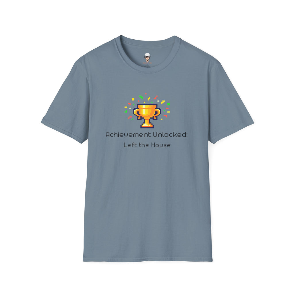 Achievement Unlocked: Left the House - Pixel Trophy Graphic