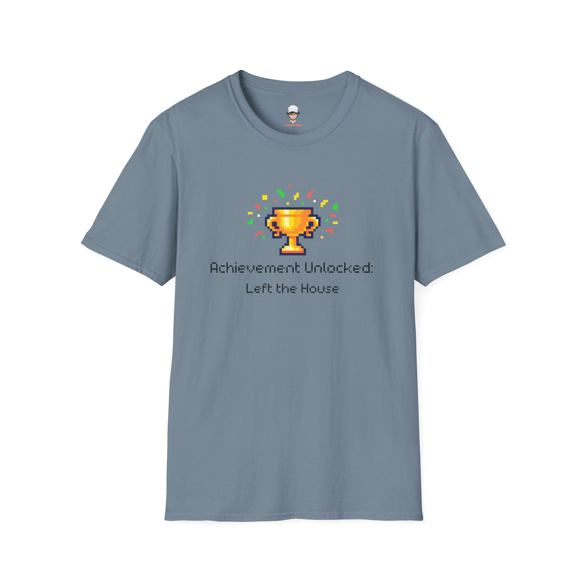 Achievement Unlocked: Left the House - Pixel Trophy Graphic