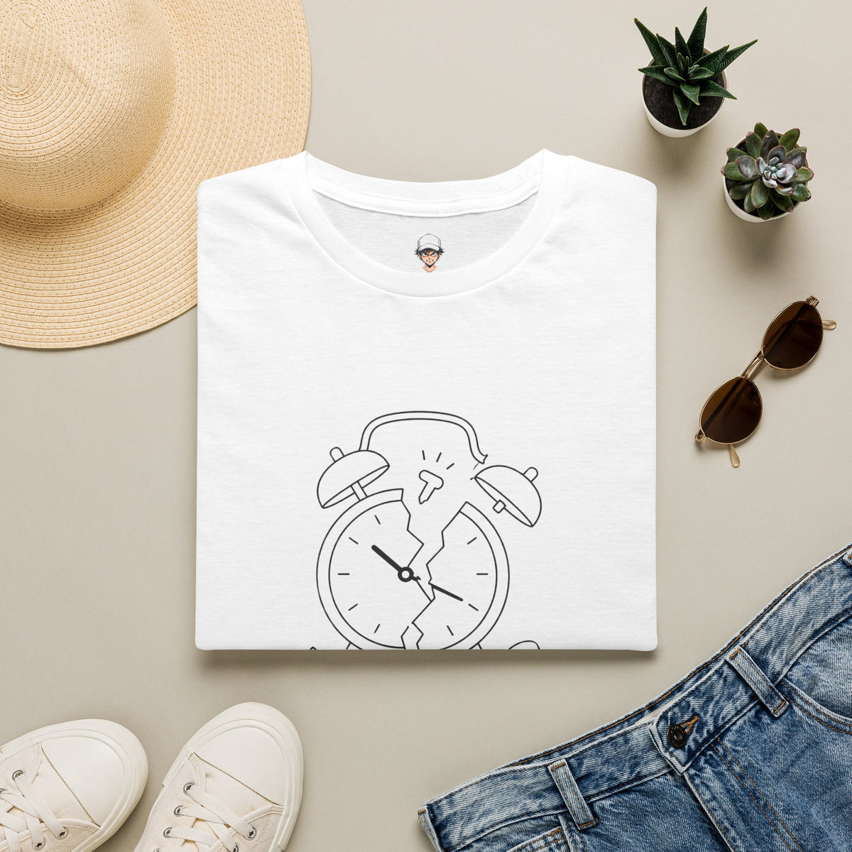 Monday Handled T-Shirt — Funny Broken Alarm Clock Tee for Workweek Vibes