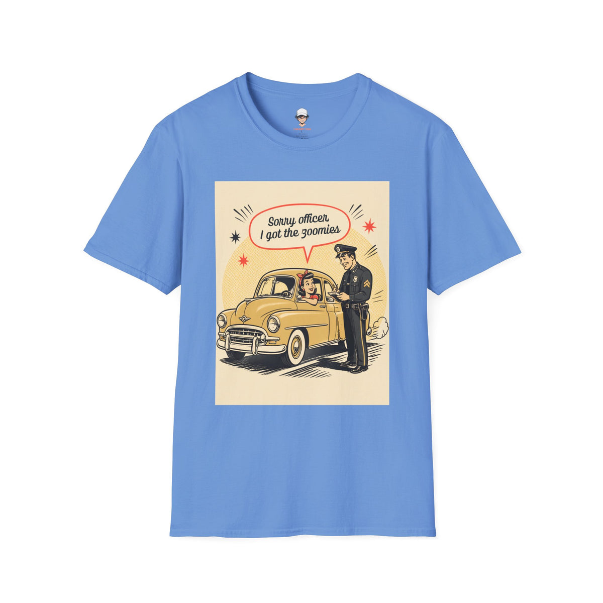 "Sorry Officer, I Got the Zoomies" Retro Vintage Car Graphic