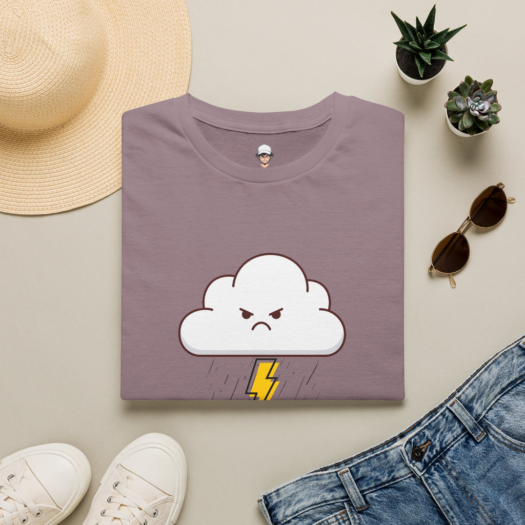 Personal Weather System: Grumpy T‑Shirt — Cute Angry Cloud Graphic Tee