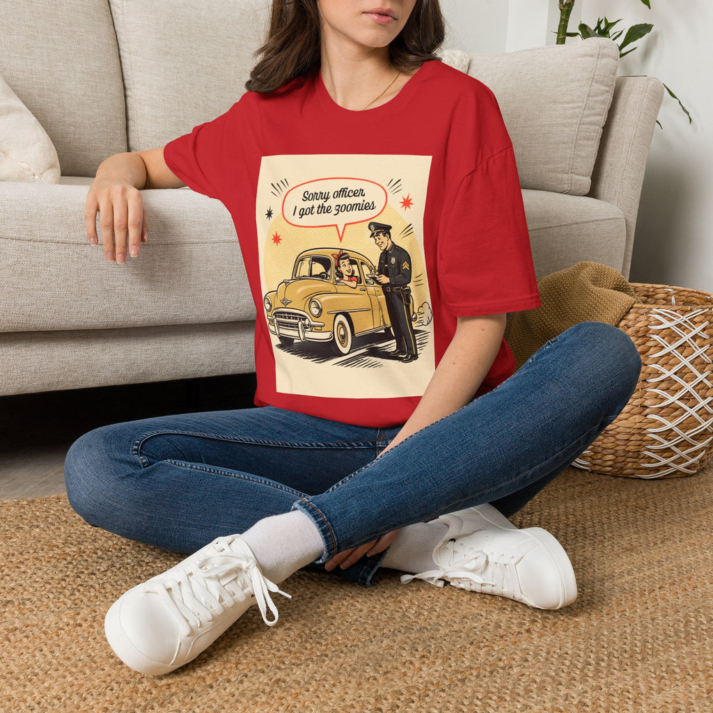 "Sorry Officer, I Got the Zoomies" Retro Vintage Car Graphic
