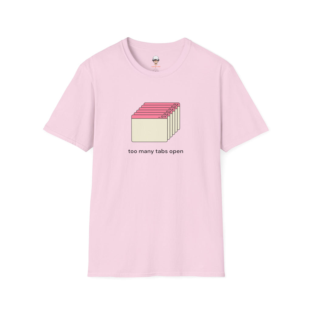 Too Many Tabs Open T-Shirt — Cute Retro Browser Graphic Tee