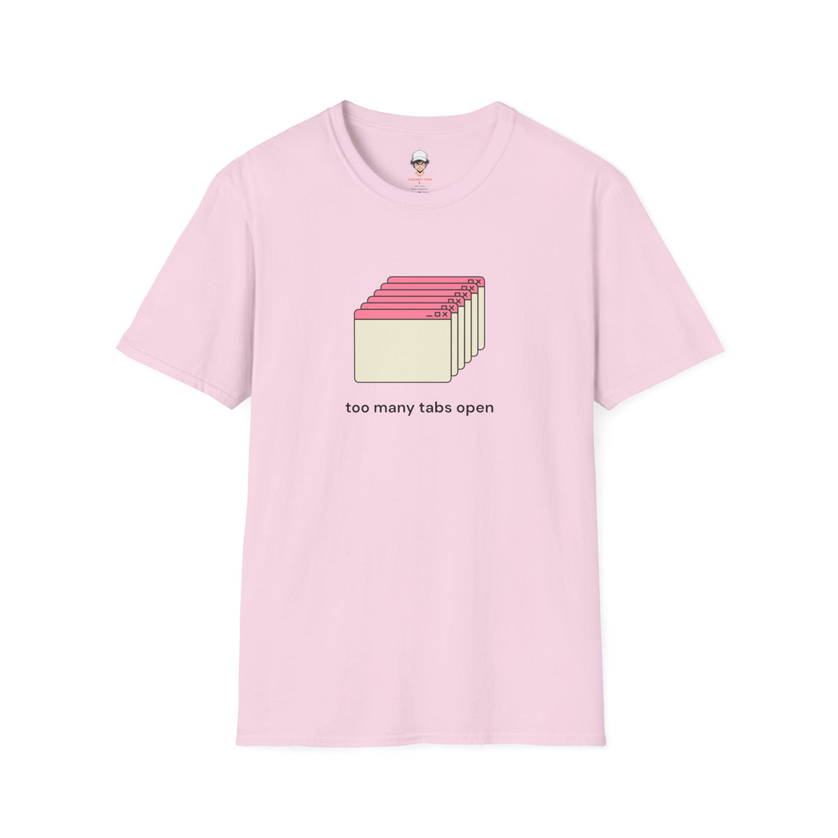 Too Many Tabs Open T-Shirt — Cute Retro Browser Graphic Tee