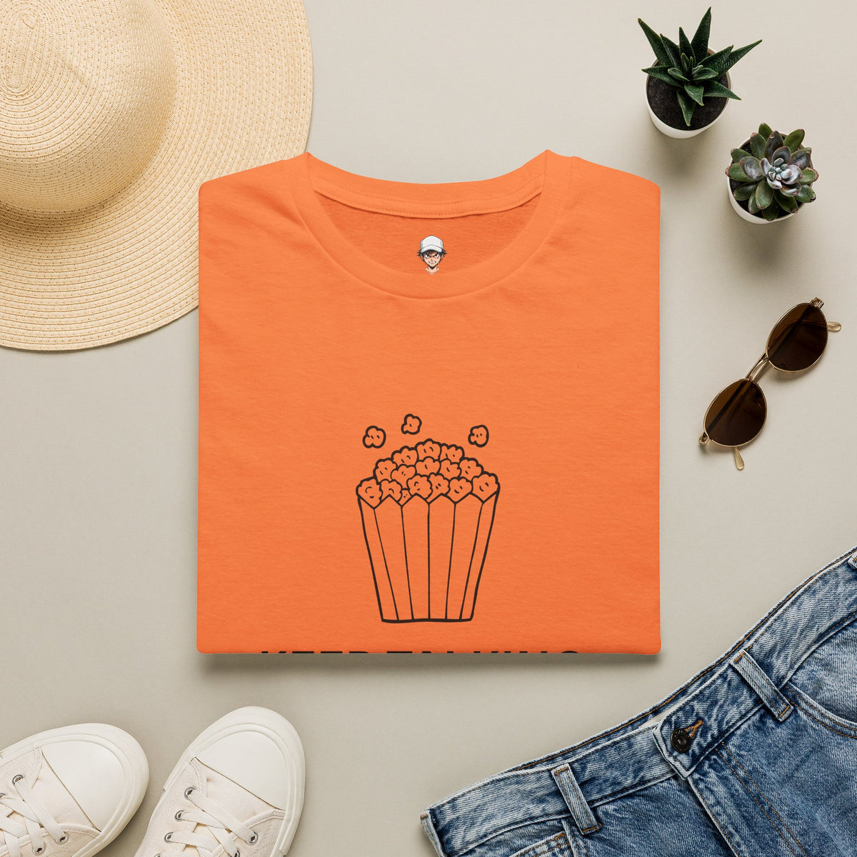 Popcorn Graphic T-Shirt — "KEEP TALKING. I love free entertainment."