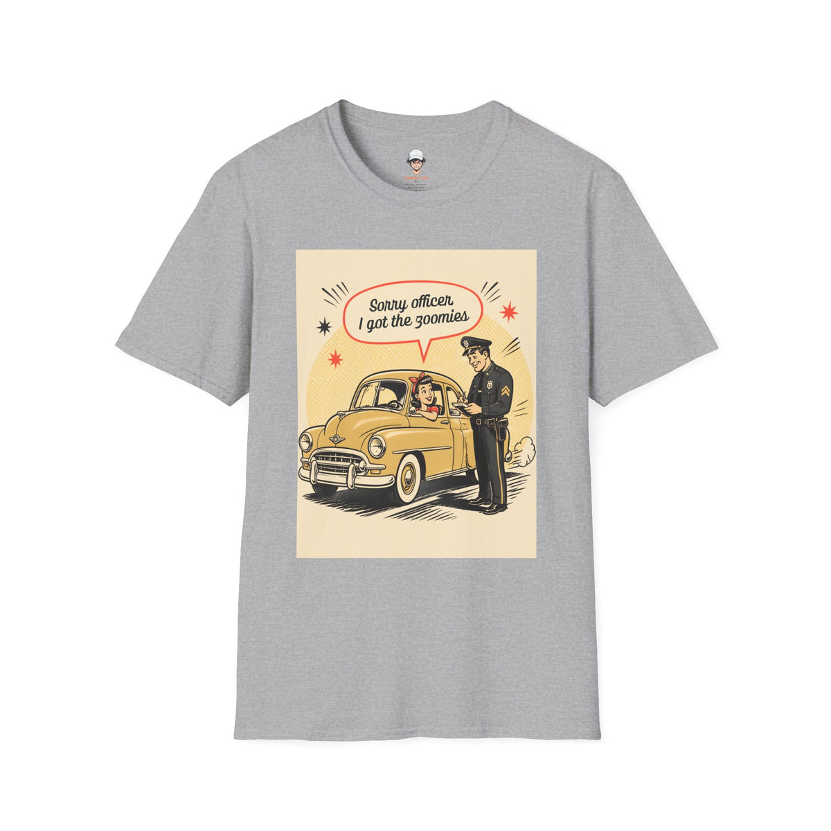 "Sorry Officer, I Got the Zoomies" Retro Vintage Car Graphic