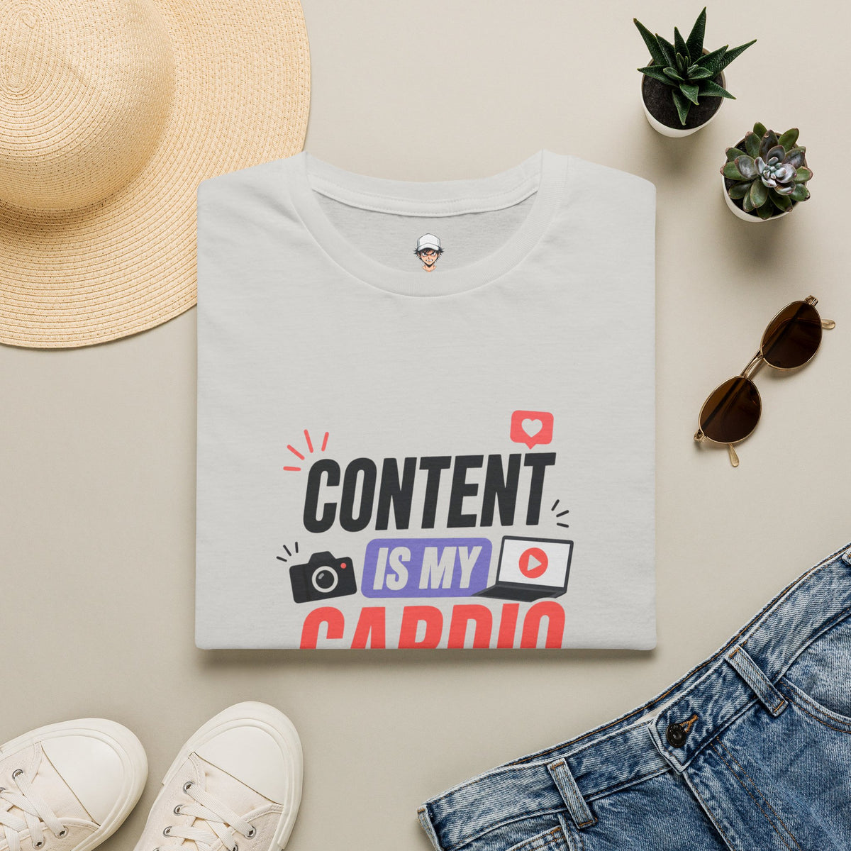 Content Is My Cardio T-Shirt — Social Media Creator Graphic Tee
