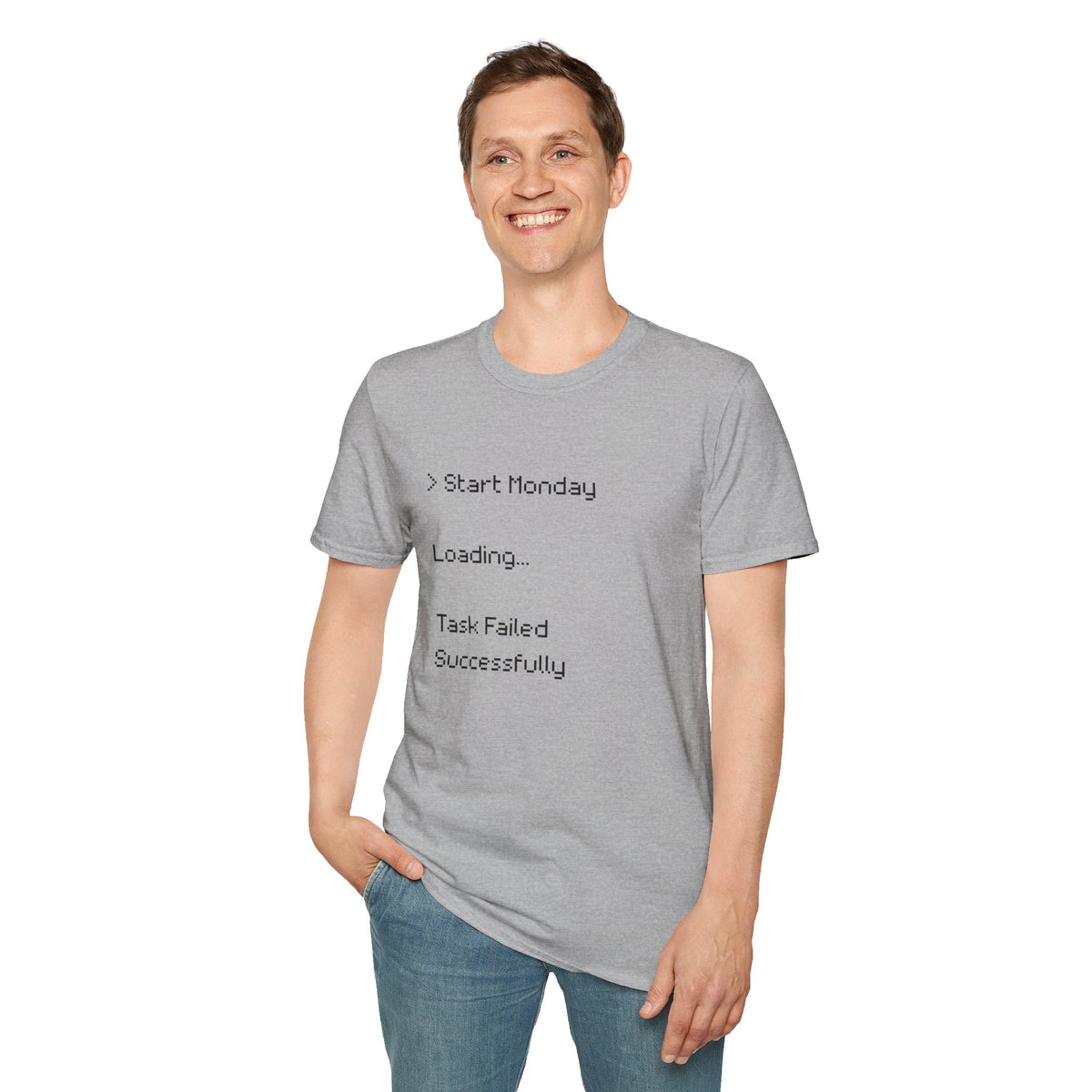Monday Loading T-Shirt — Funny Lazy Monday Graphic Tee
