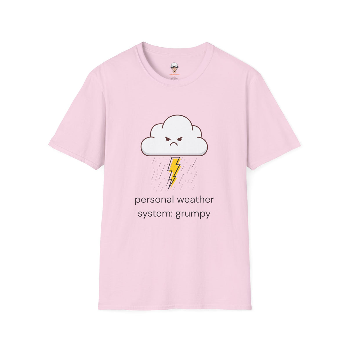 Personal Weather System: Grumpy T‑Shirt — Cute Angry Cloud Graphic Tee