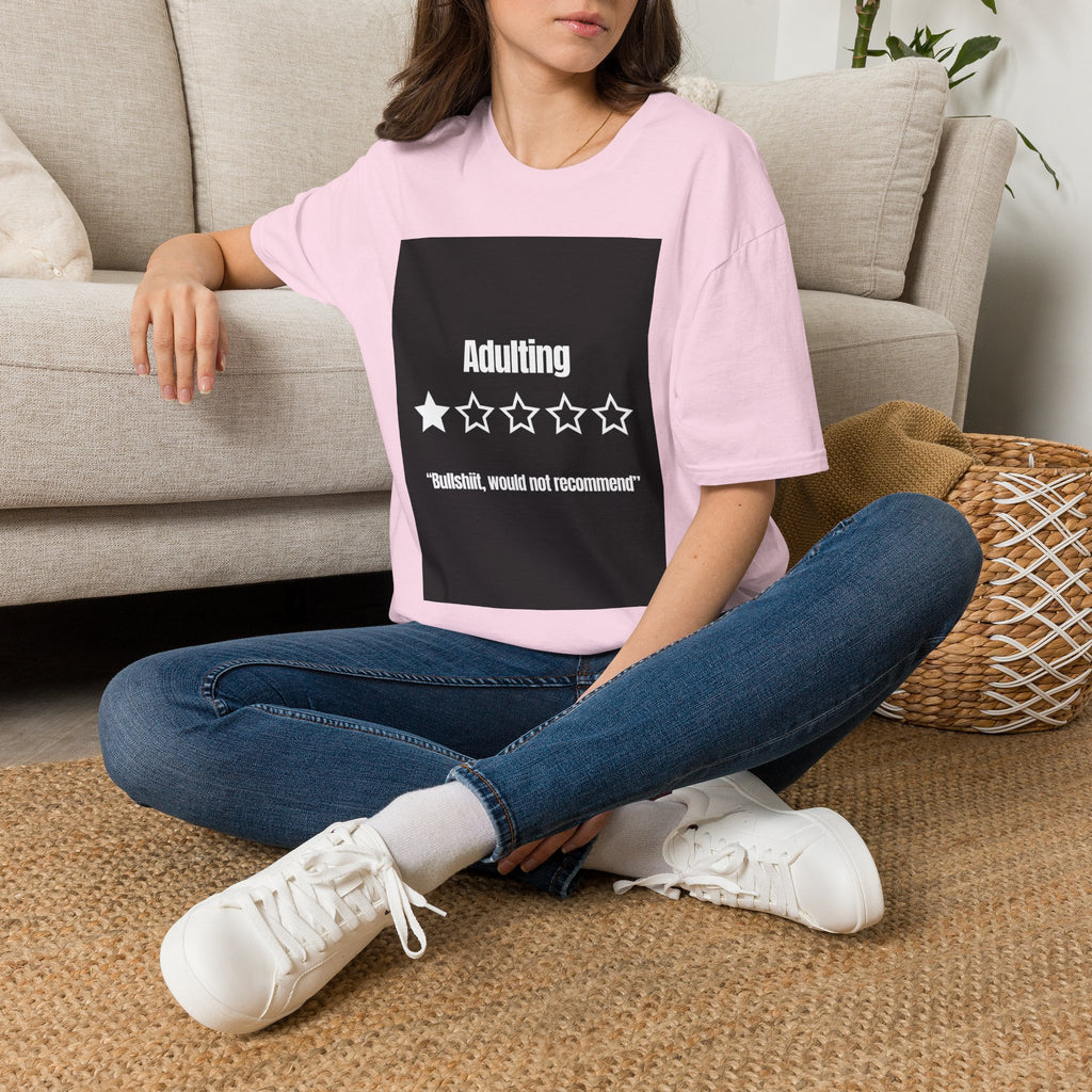 T-Shirt — "Adulting: 1-Star" Funny Rating Graphic Tee