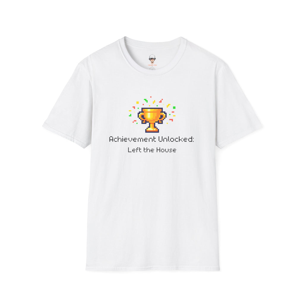 Achievement Unlocked: Left the House - Pixel Trophy Graphic