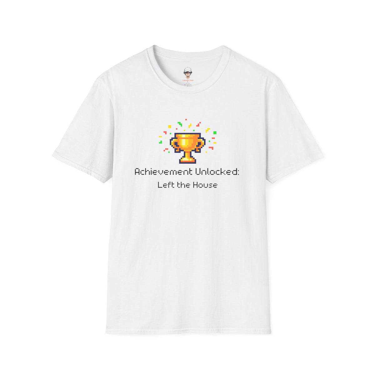 Achievement Unlocked: Left the House - Pixel Trophy Graphic