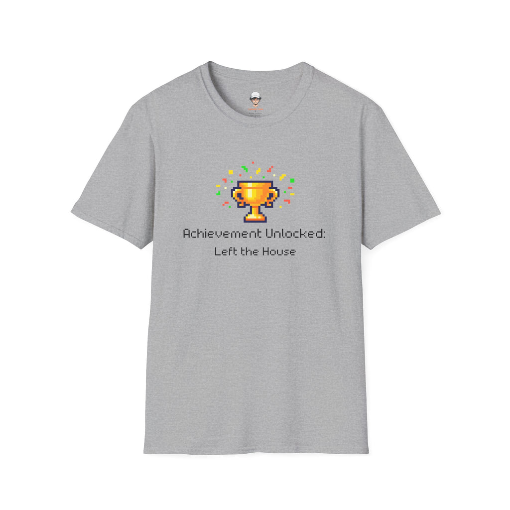 Achievement Unlocked: Left the House - Pixel Trophy Graphic