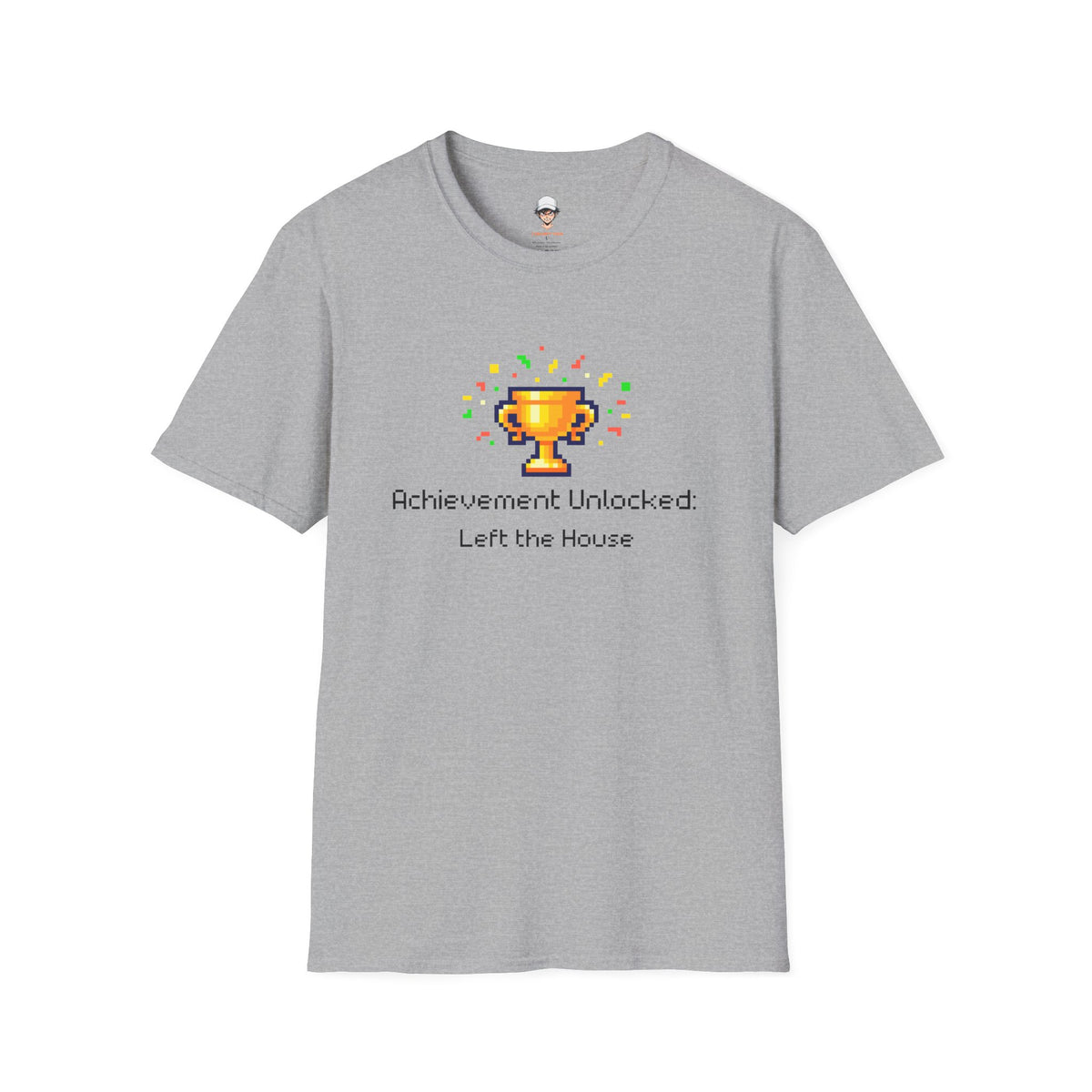 Achievement Unlocked: Left the House - Pixel Trophy Graphic