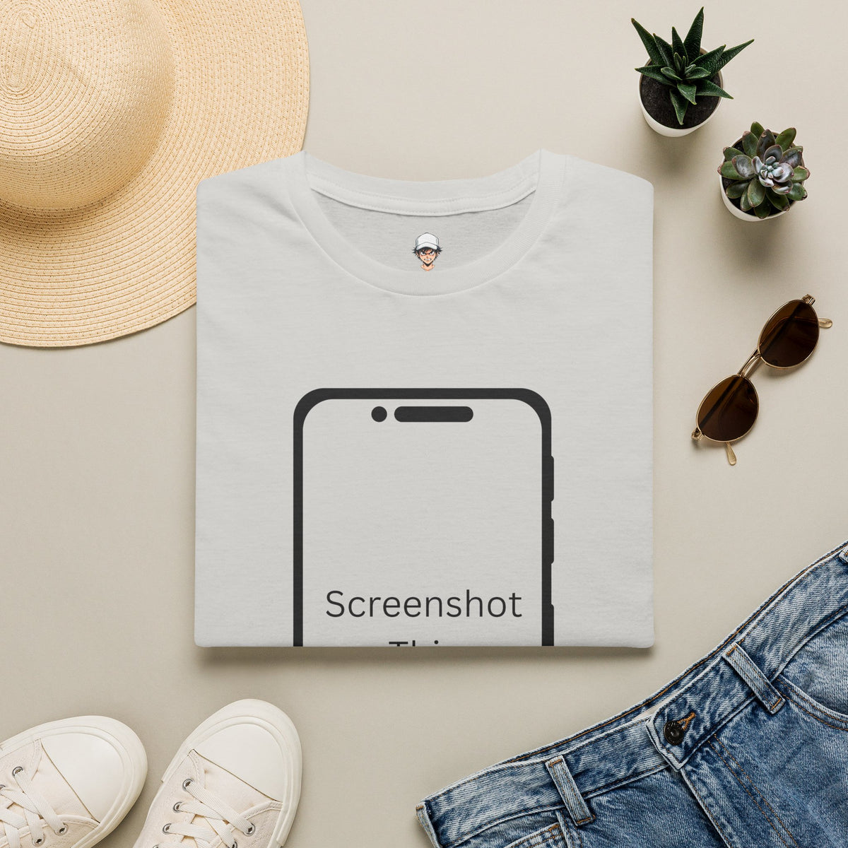 Screenshot This T-Shirt — Funny Phone Outline Graphic Tee