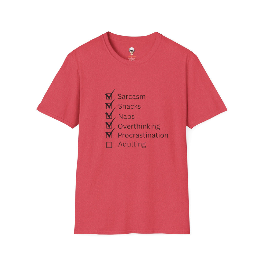 Checklist Tee — Sarcasm, Snacks, Naps & Overthinking Graphic T-Shirt