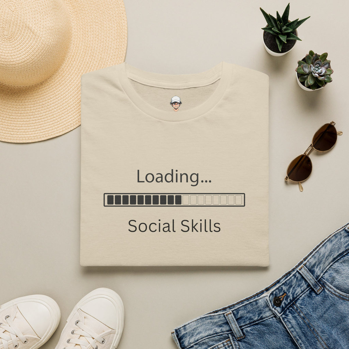 Loading Social Skills T-Shirt — Funny Introvert Shirt, Social Anxiety Humor Tee