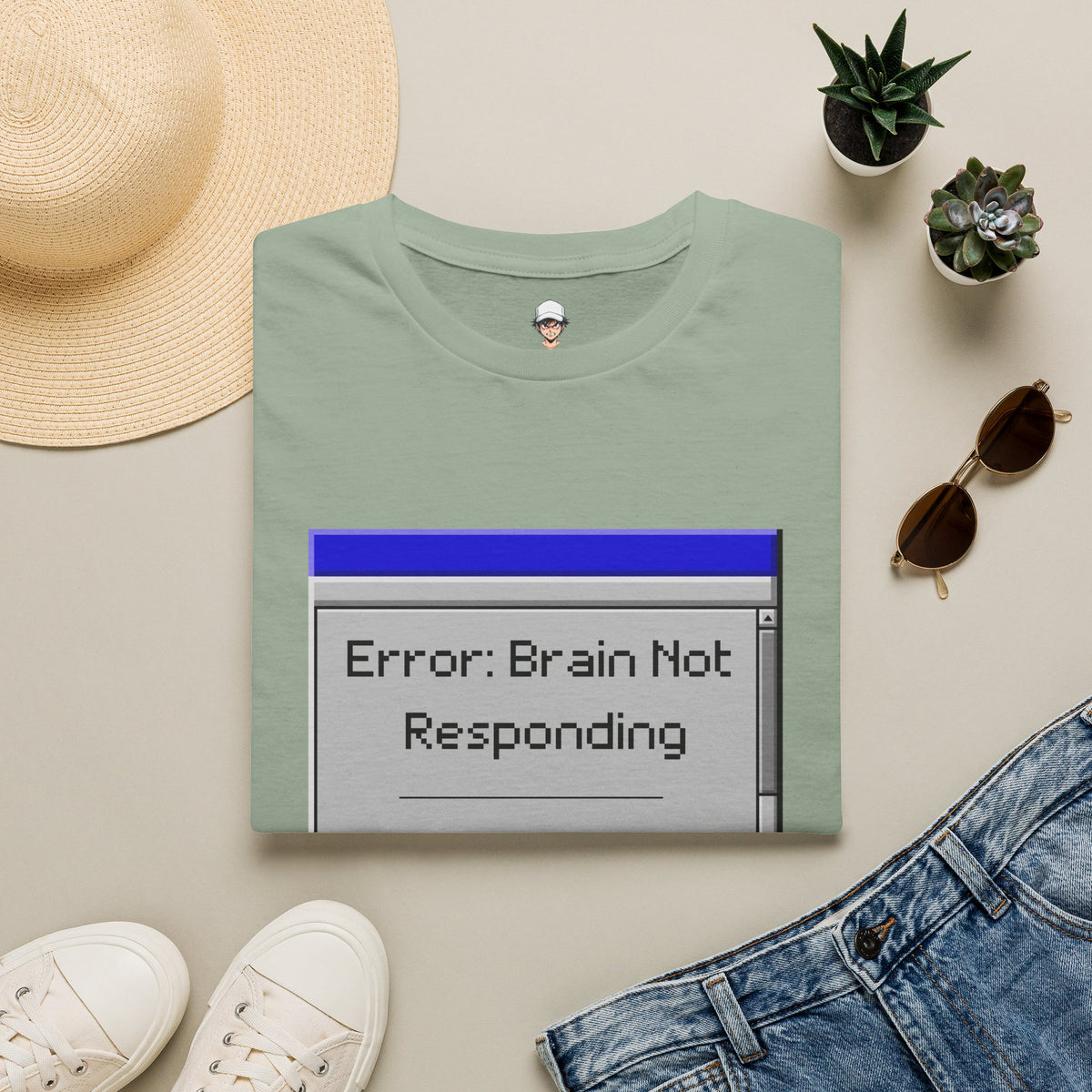 Error: Brain Not Responding T-Shirt — Retro Computer Graphic Tee