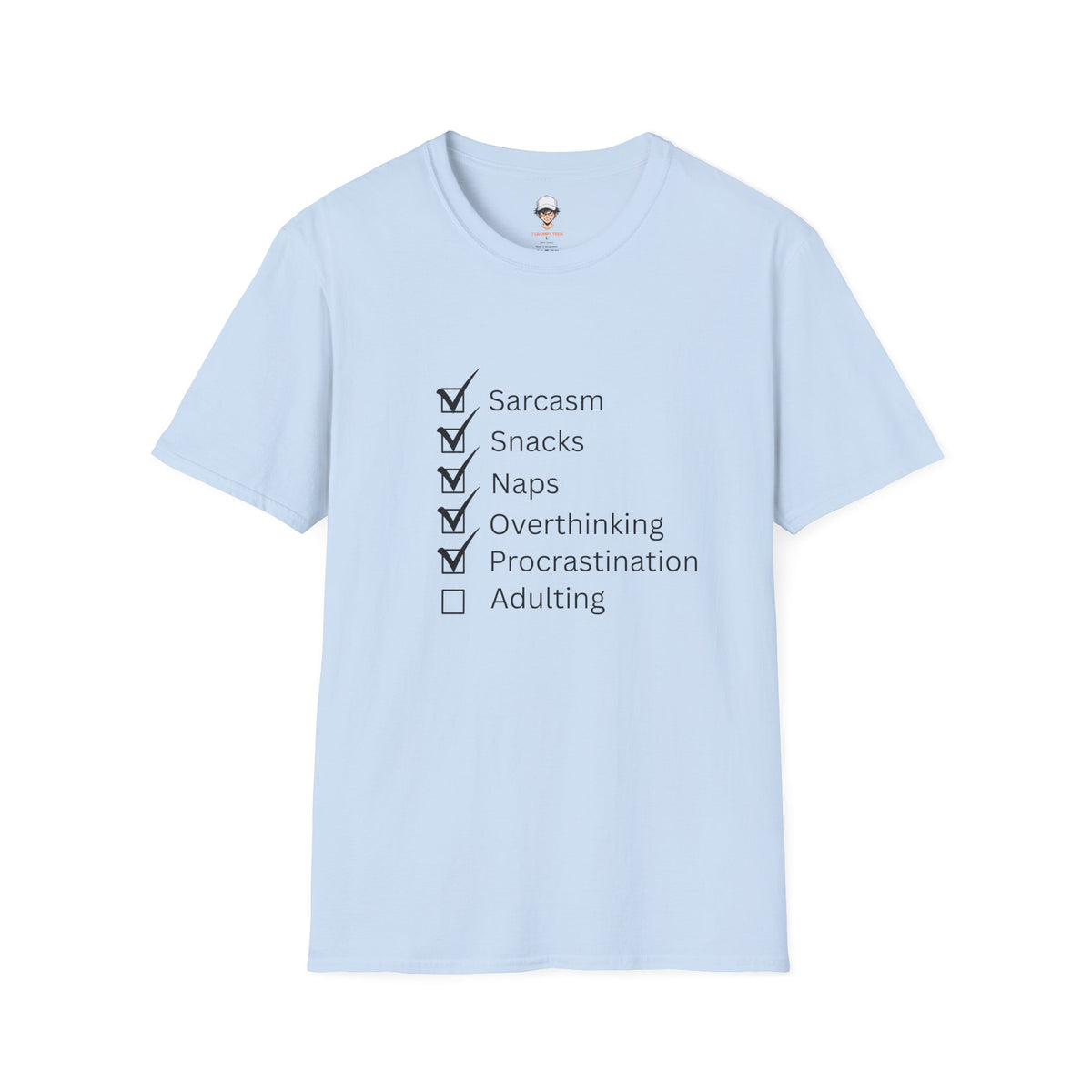 Checklist Tee — Sarcasm, Snacks, Naps & Overthinking Graphic T-Shirt