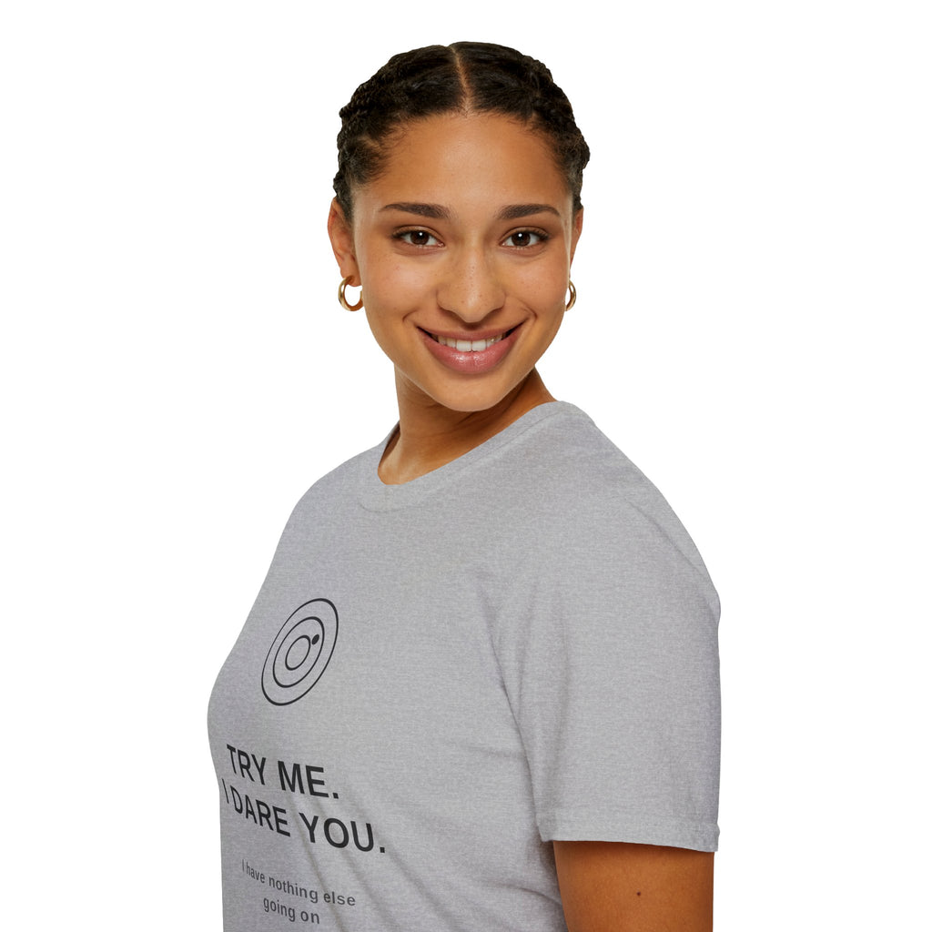 "Try Me" Graphic T-Shirt — Minimal Statement Tee