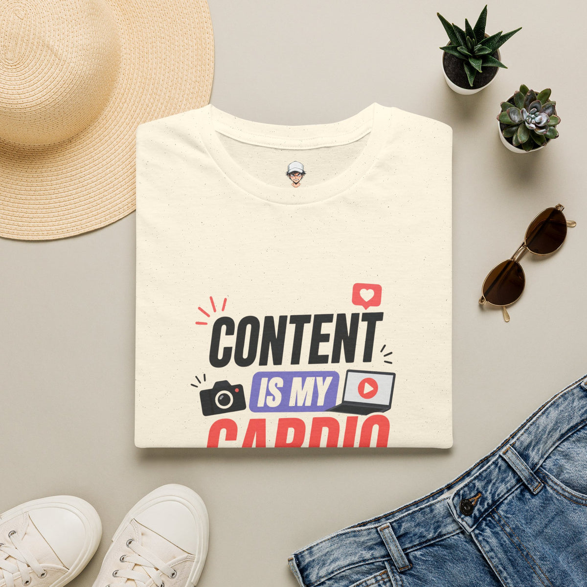 Content Is My Cardio T-Shirt — Social Media Creator Graphic Tee